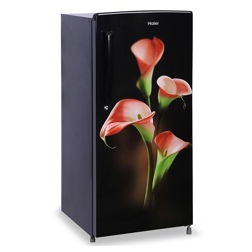 Haier 185L 1 Star Direct Cool Single Door Refrigerator with Toughened Glass Shelfcomes in premium Black Calla Finish HRD-2061SKC-N